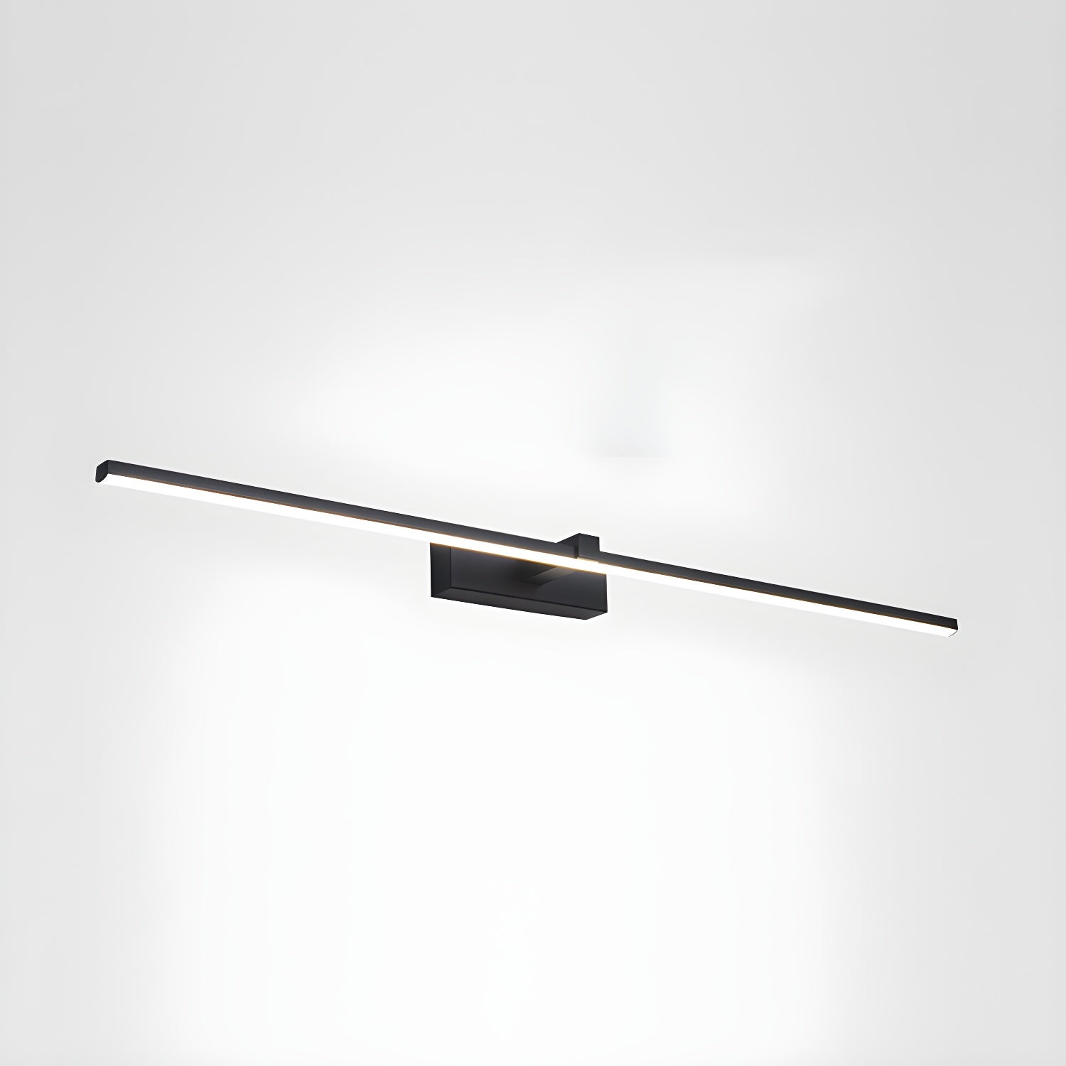 Metal Linear Wall Light Aluminum 15.7 in 1-Light Black Bathroom Vanity Lighting | Thomler