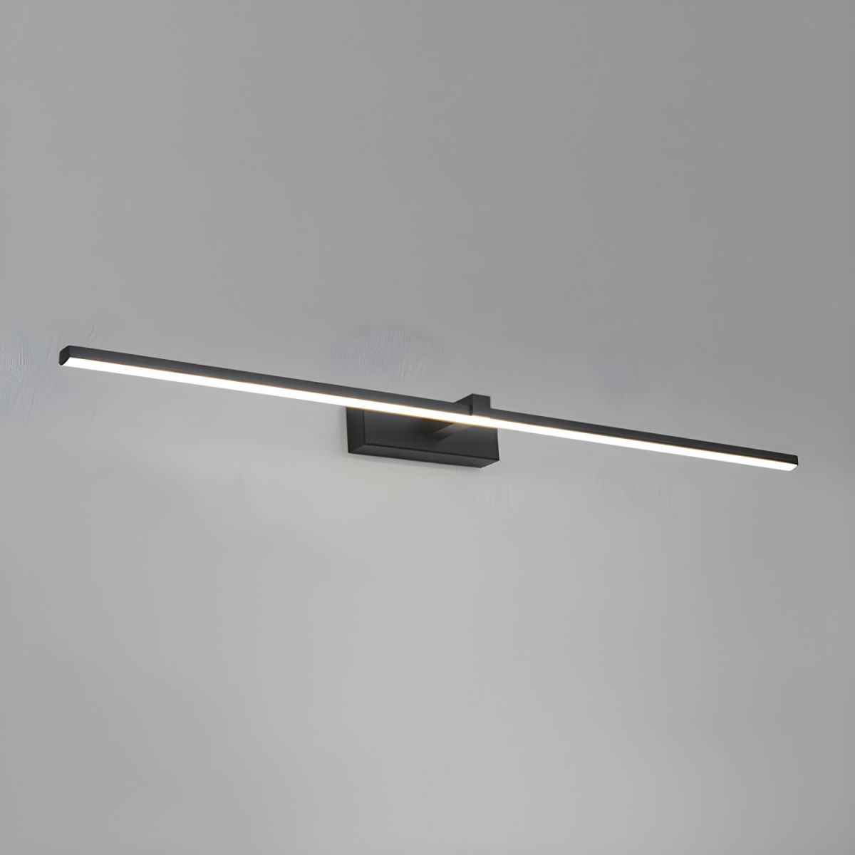Metal Linear Wall Light Aluminum 15.7 in 1-Light Black Bathroom Vanity Lighting | Thomler