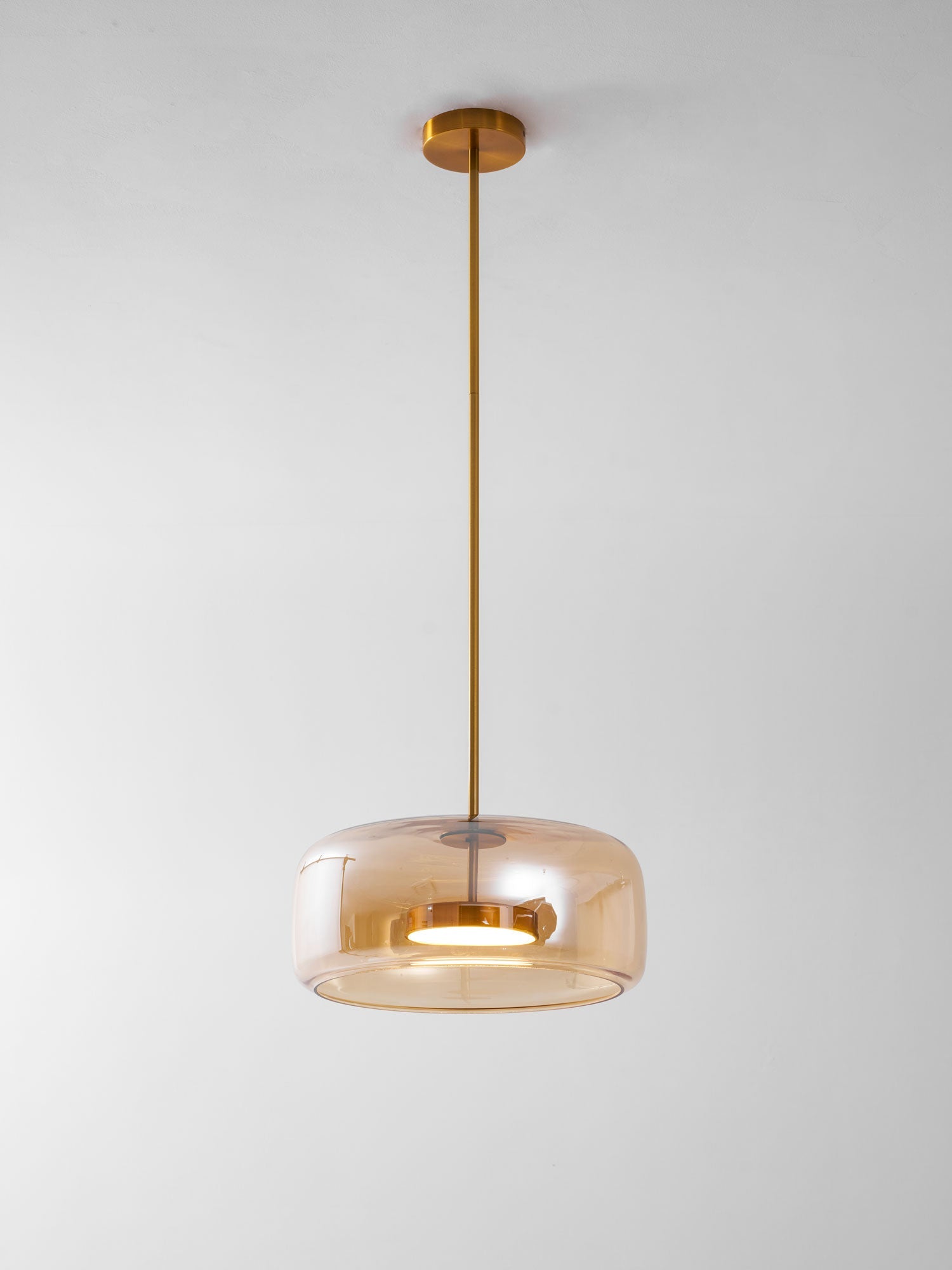 Smoked Glass Pendant Light 10.2 in LED Kitchen Island Dining Ceiling Fixture Modern Adjustable Hanging Lamp | Thomler