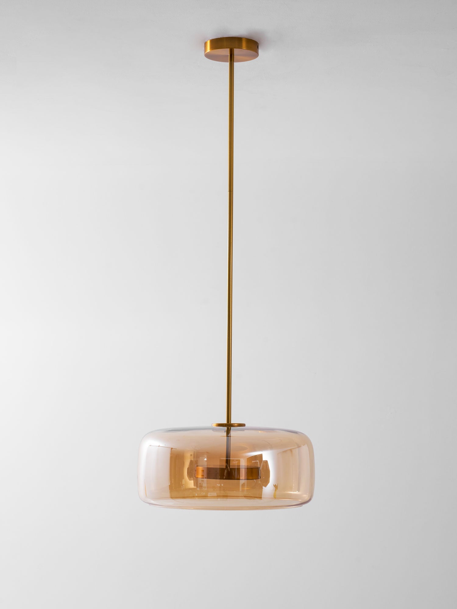 Smoked Glass Pendant Light 10.2 in LED Kitchen Island Dining Ceiling Fixture Modern Adjustable Hanging Lamp | Thomler