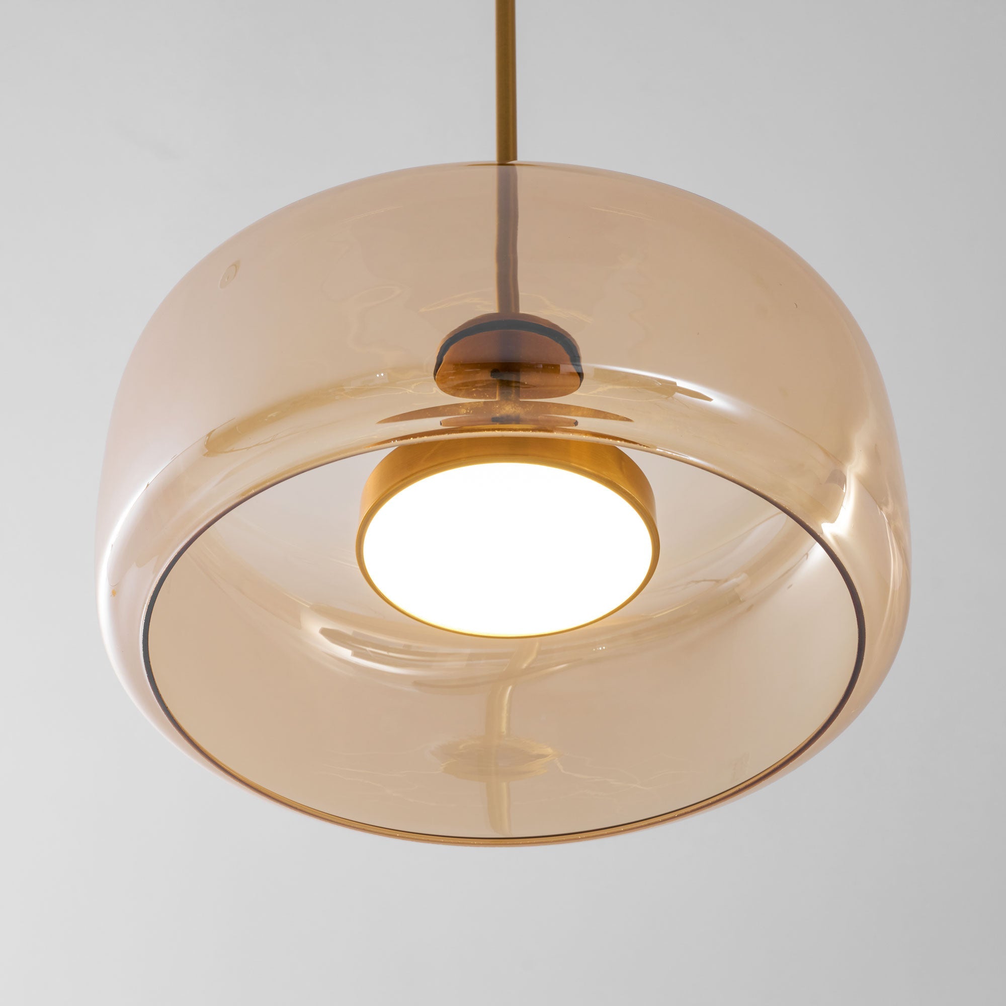 Smoked Glass Pendant Light 10.2 in LED Kitchen Island Dining Ceiling Fixture Modern Adjustable Hanging Lamp | Thomler