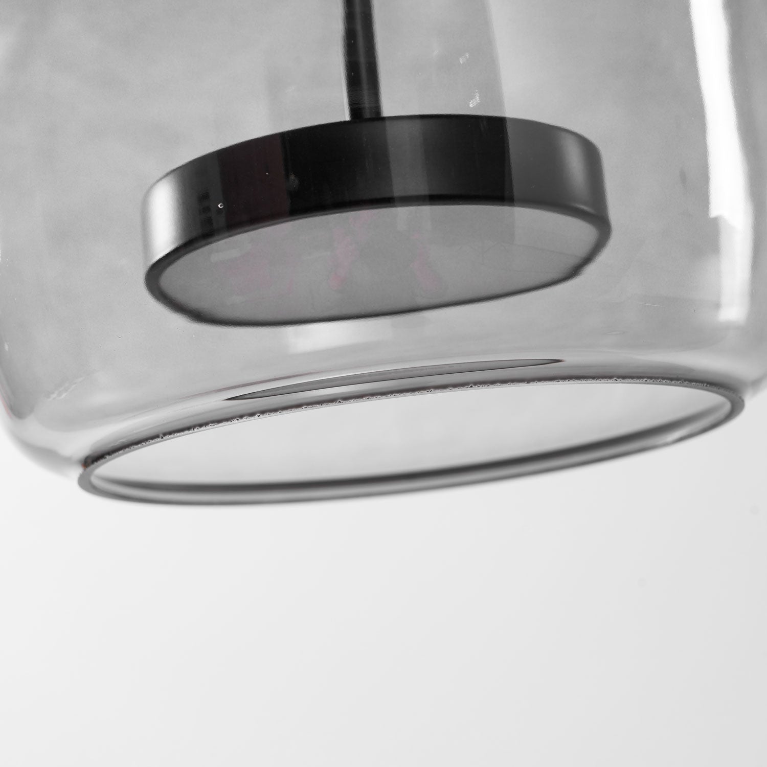 Smoked Glass Pendant Light 10.2 in LED Kitchen Island Dining Ceiling Fixture Modern Adjustable Hanging Lamp | Thomler