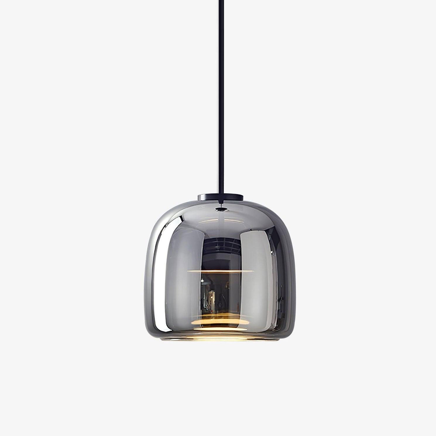 Smoked Glass Pendant Light 10.2 in LED Kitchen Island Dining Ceiling Fixture Modern Adjustable Hanging Lamp | Thomler