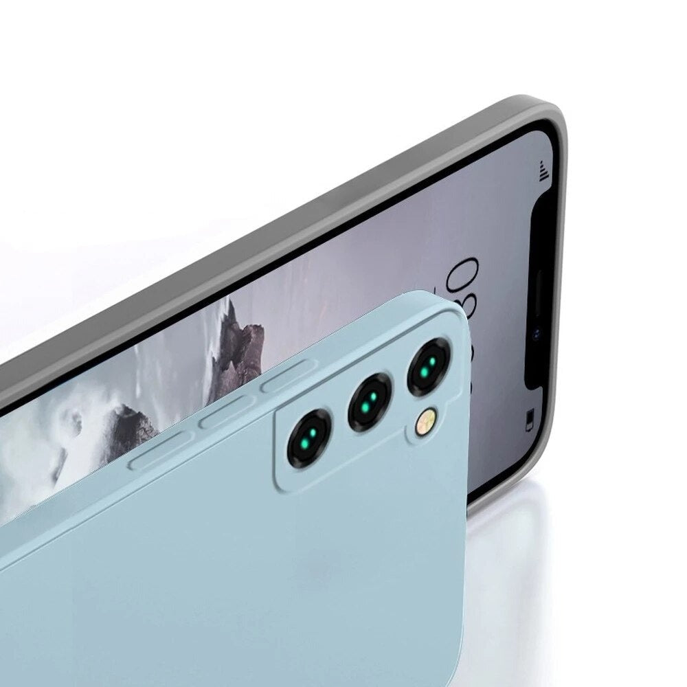 Silicone Phone Case with Microfiber Lining for Samsung Galaxy S22-S26 | Shock-Absorbing Protective Cover with Raised Edges | Thomler