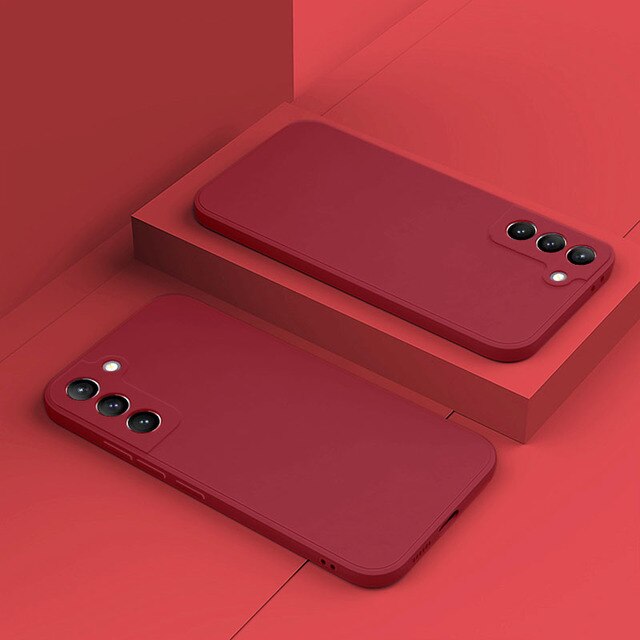 Silicone Phone Case with Microfiber Lining for Samsung Galaxy S22-S26 | Shock-Absorbing Protective Cover with Raised Edges | Thomler