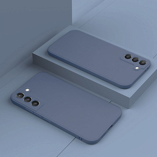 Silicone Phone Case with Microfiber Lining for Samsung Galaxy S22-S26 | Shock-Absorbing Protective Cover with Raised Edges | Thomler