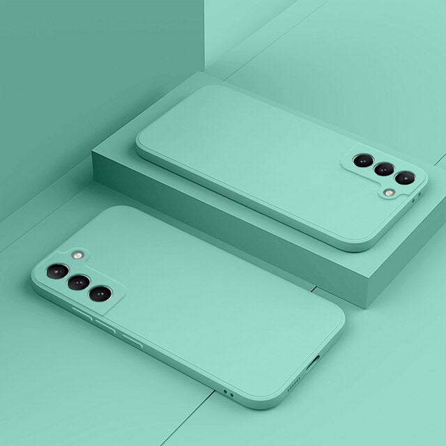 Silicone Phone Case with Microfiber Lining for Samsung Galaxy S22-S26 | Shock-Absorbing Protective Cover with Raised Edges | Thomler