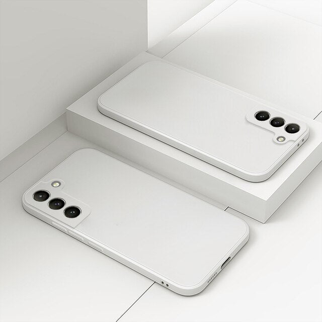 Silicone Phone Case with Microfiber Lining for Samsung Galaxy S22-S26 | Shock-Absorbing Protective Cover with Raised Edges | Thomler