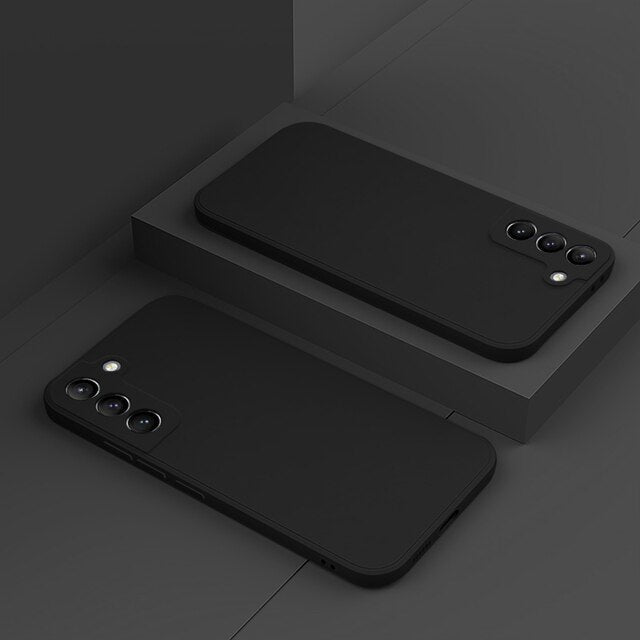 Silicone Phone Case with Microfiber Lining for Samsung Galaxy S22-S26 | Shock-Absorbing Protective Cover with Raised Edges | Thomler