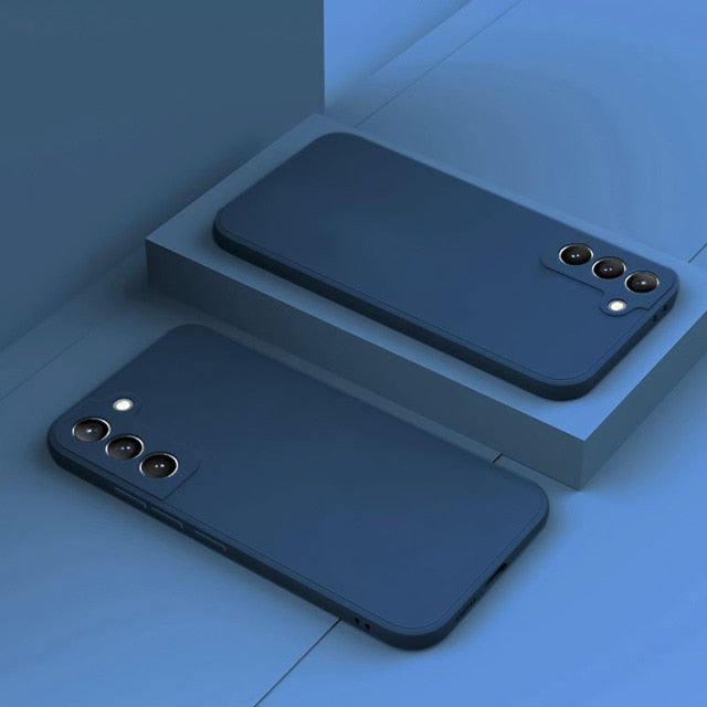 Silicone Phone Case with Microfiber Lining for Samsung Galaxy S22-S26 | Shock-Absorbing Protective Cover with Raised Edges | Thomler