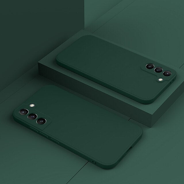 Silicone Phone Case with Microfiber Lining for Samsung Galaxy S22-S26 | Shock-Absorbing Protective Cover with Raised Edges | Thomler
