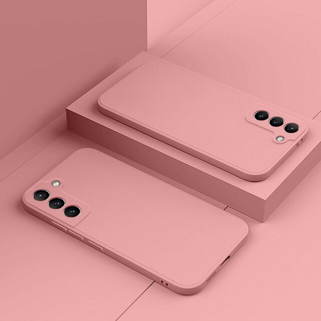Silicone Phone Case with Microfiber Lining for Samsung Galaxy S22-S26 | Shock-Absorbing Protective Cover with Raised Edges | Thomler