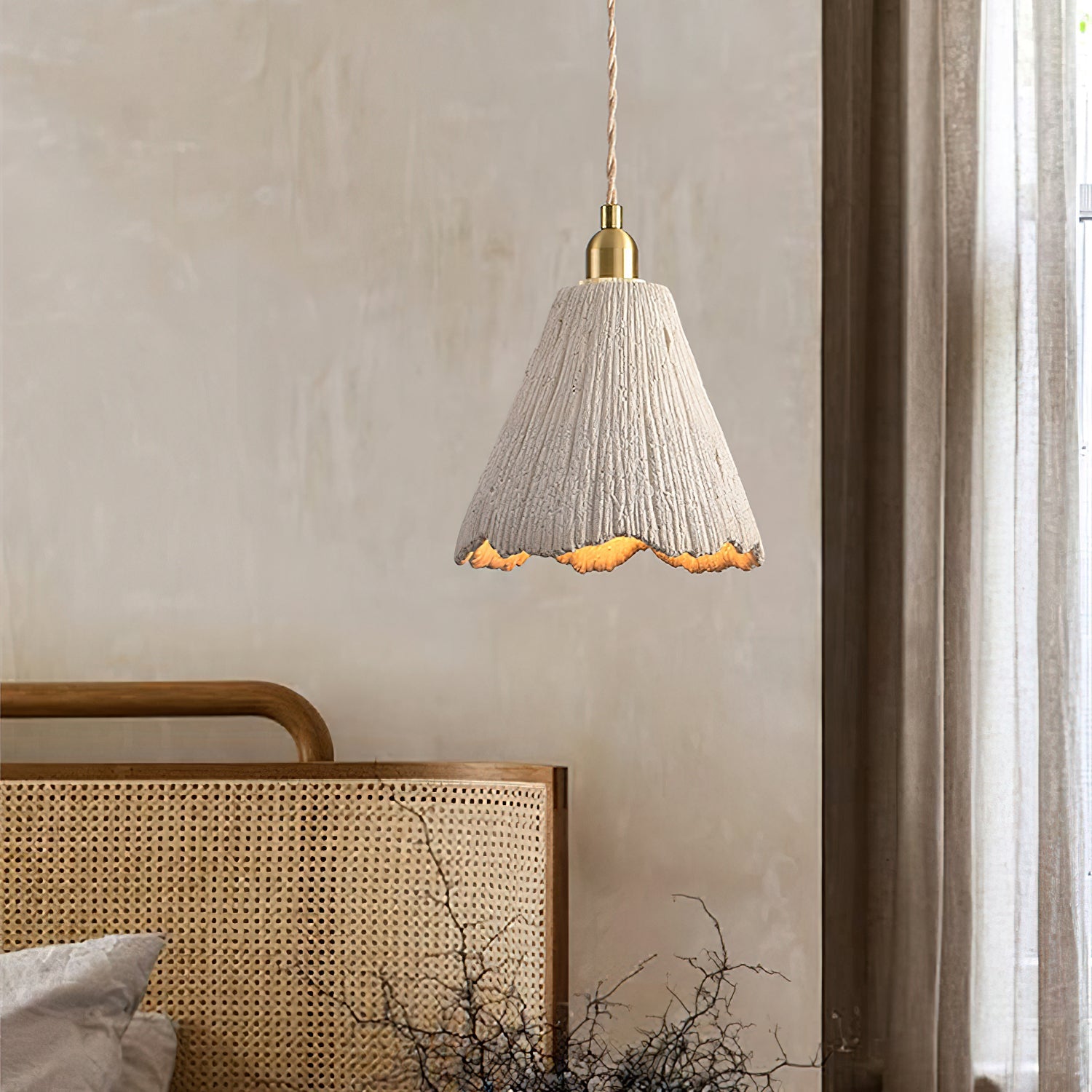 Pendant Light Cement 9.8 in Adjustable Modern Dining Room Kitchen Island Hanging Ceiling Lamp | Thomler