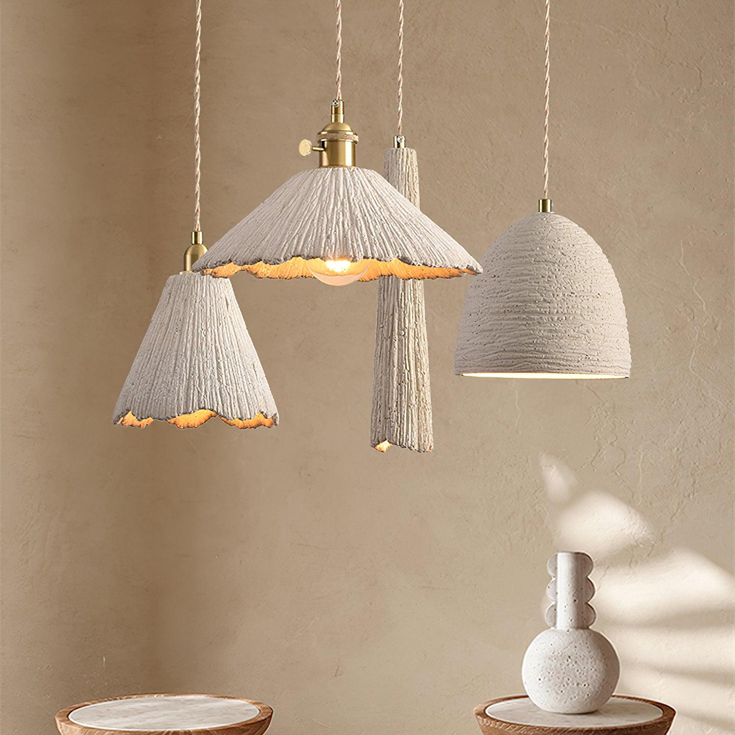 Pendant Light Cement 9.8 in Adjustable Modern Dining Room Kitchen Island Hanging Ceiling Lamp | Thomler