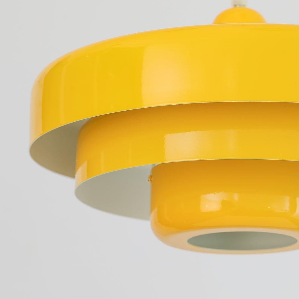 Round Metal Pendant Light 14-Inch Industrial Farmhouse Ceiling Fixture for Kitchen Island Dining Room Bedroom E26 Socket Green Orange | Thomler