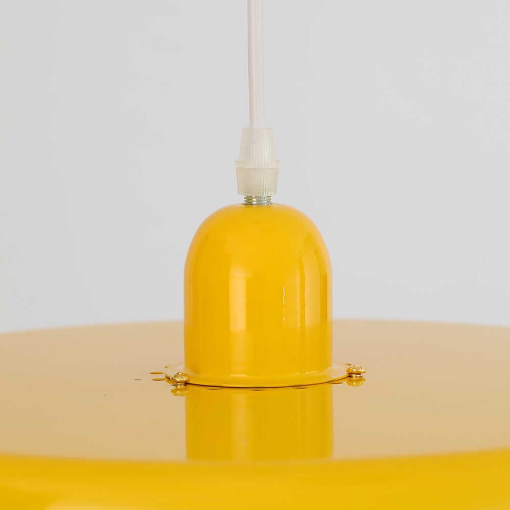 Round Metal Pendant Light 14-Inch Industrial Farmhouse Ceiling Fixture for Kitchen Island Dining Room Bedroom E26 Socket Green Orange | Thomler