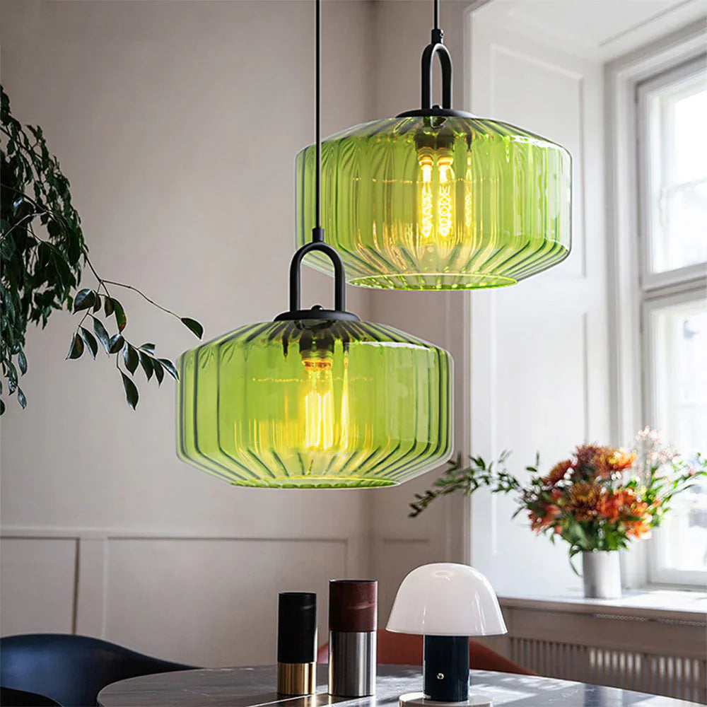 Pendant Light Glass 11 in Handblown Indoor Warm Glow Dining Room Kitchen Hallway Lighting | Thomler
