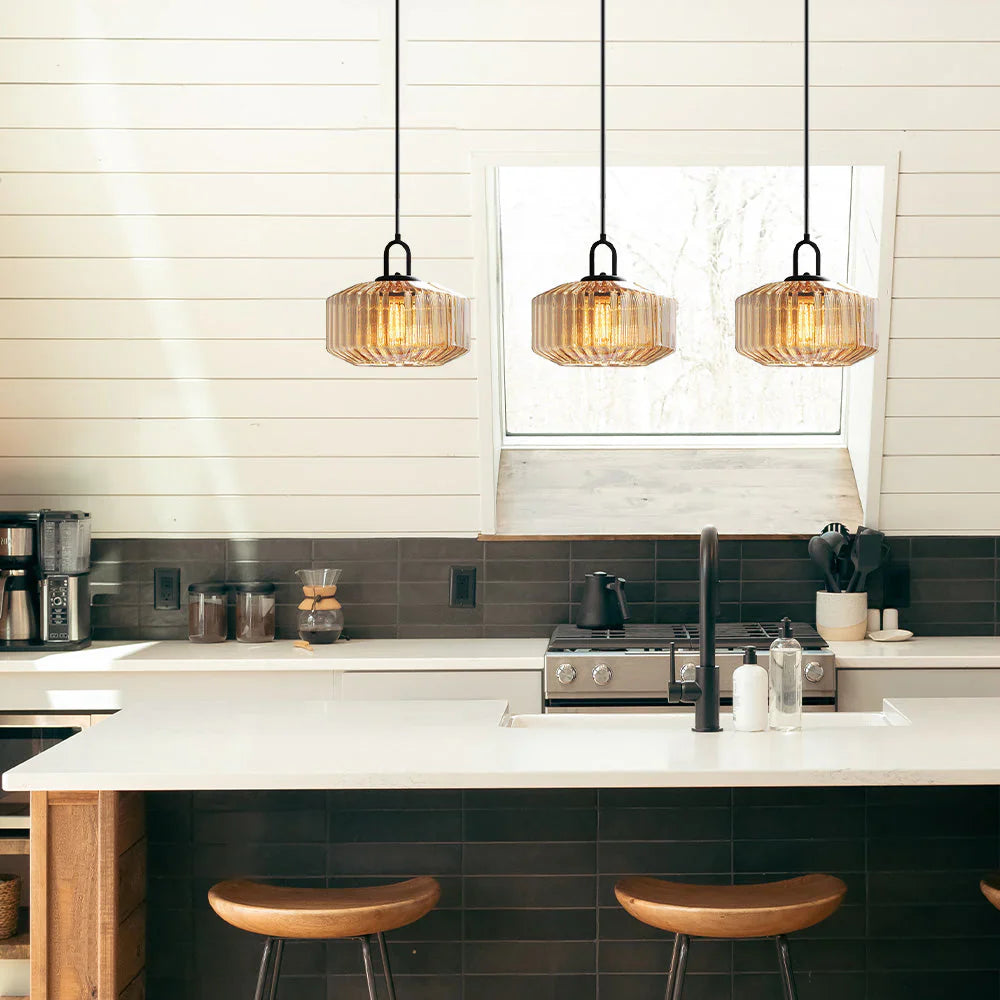 Pendant Light Glass 11 in Handblown Indoor Warm Glow Dining Room Kitchen Hallway Lighting | Thomler