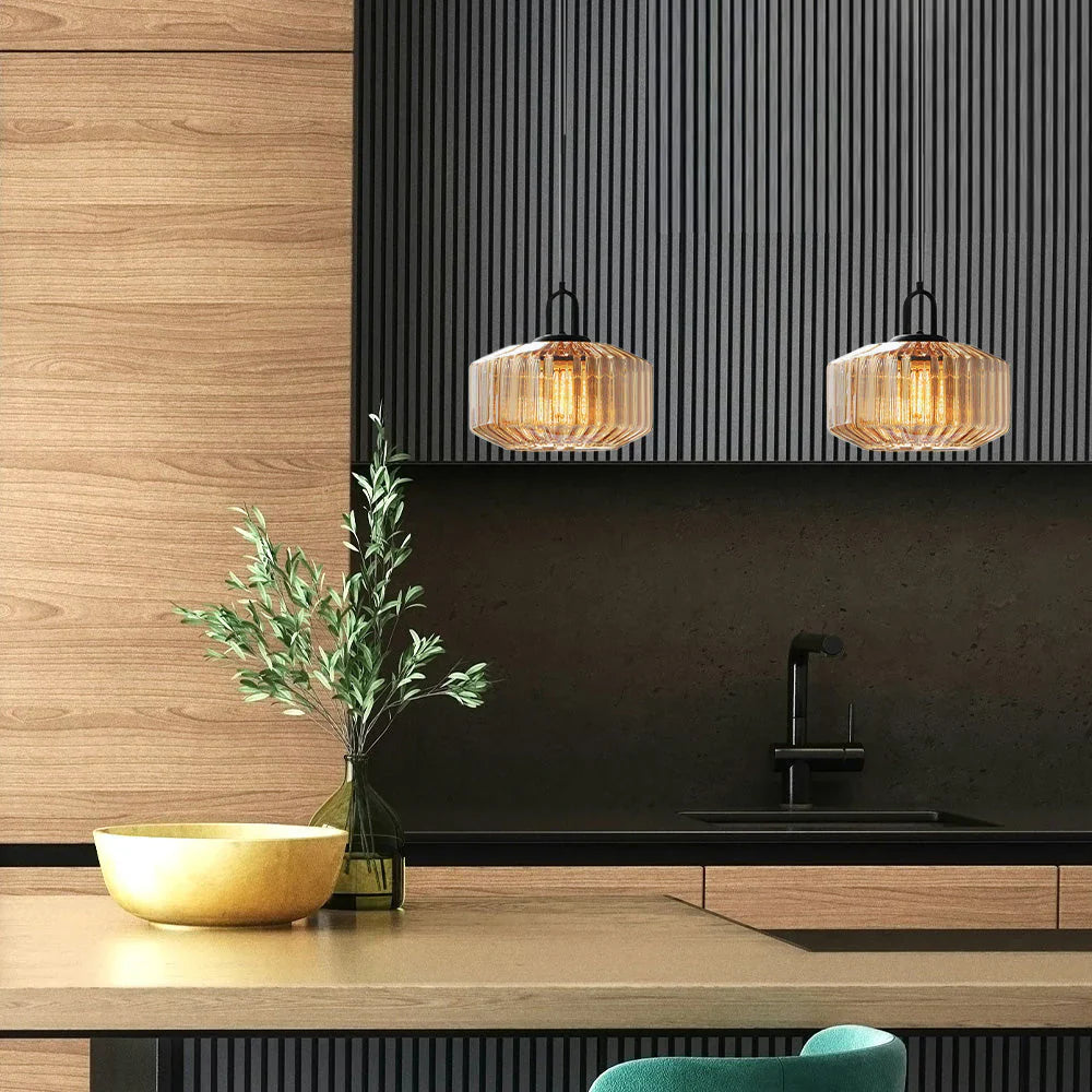 Pendant Light Glass 11 in Handblown Indoor Warm Glow Dining Room Kitchen Hallway Lighting | Thomler