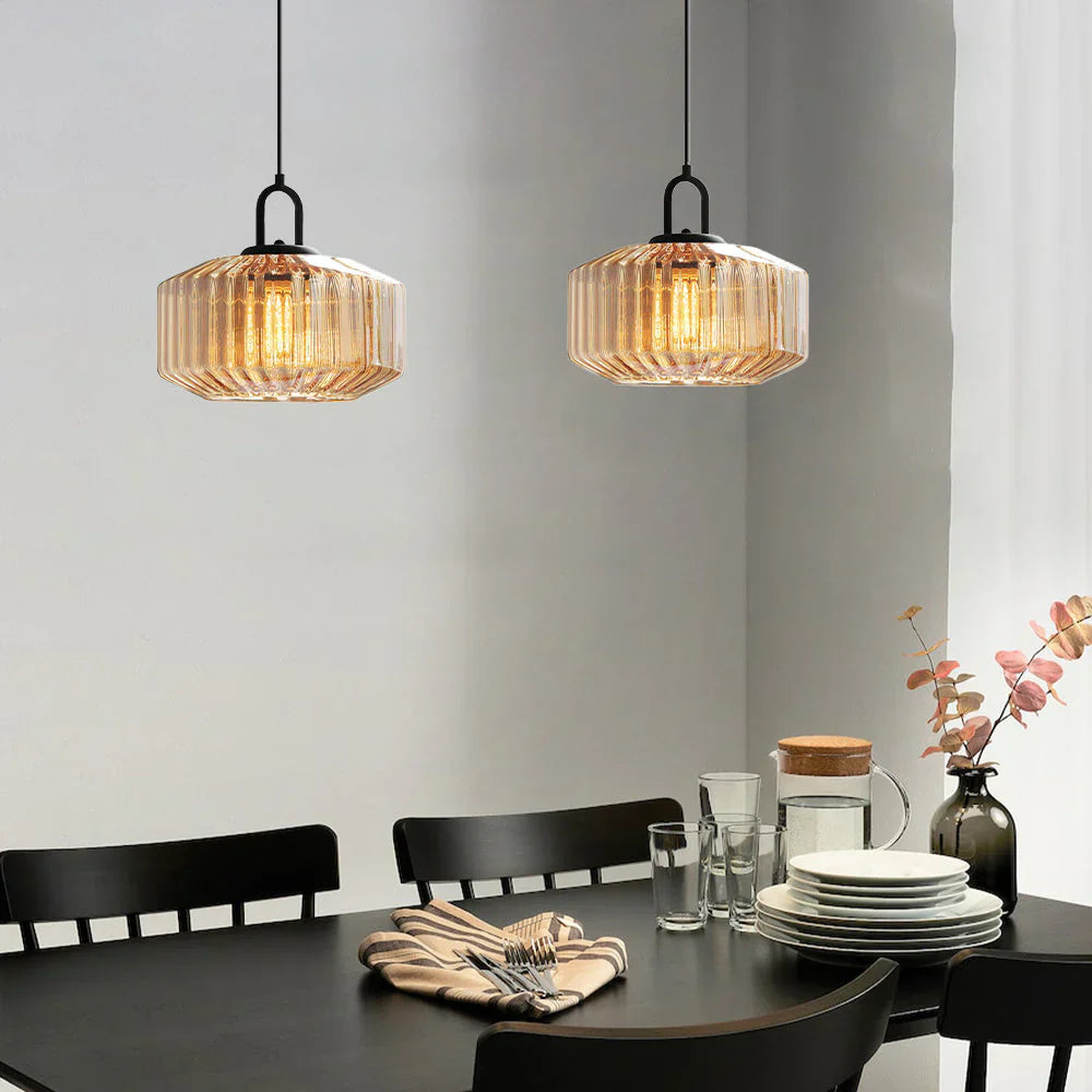 Pendant Light Hand Blown Glass 28.0 cm Green Dining Room Vintage Hanging Ceiling Lamp Minimalist LED Kitchen Island | Thomler