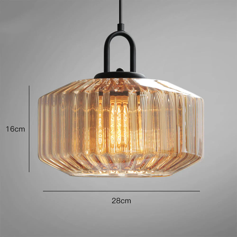 Pendant Light Hand Blown Glass 28.0 cm Green Dining Room Vintage Hanging Ceiling Lamp Minimalist LED Kitchen Island | Thomler