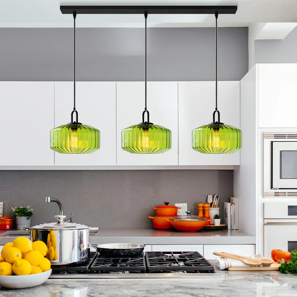 Pendant Light Glass 11 in Handblown Indoor Warm Glow Dining Room Kitchen Hallway Lighting | Thomler