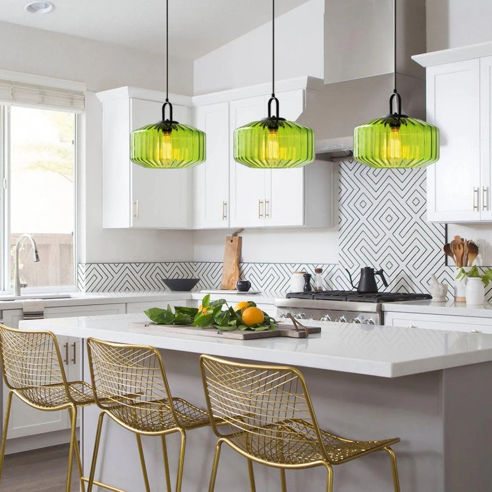 Pendant Light Glass 11 in Handblown Indoor Warm Glow Dining Room Kitchen Hallway Lighting | Thomler