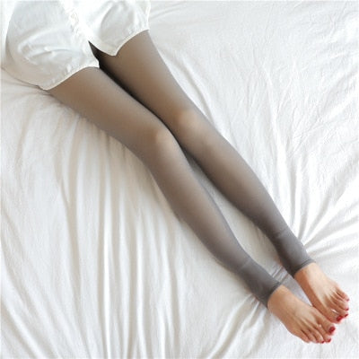 Fleece-Lined Shaping Tights – High-Waist Winter Hosiery with Sheer Look | Thomler