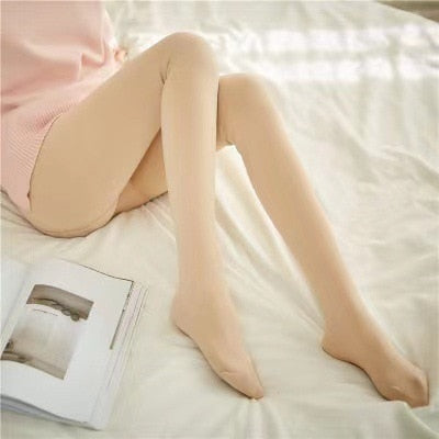 Fleece-Lined Shaping Tights – High-Waist Winter Hosiery with Sheer Look | Thomler