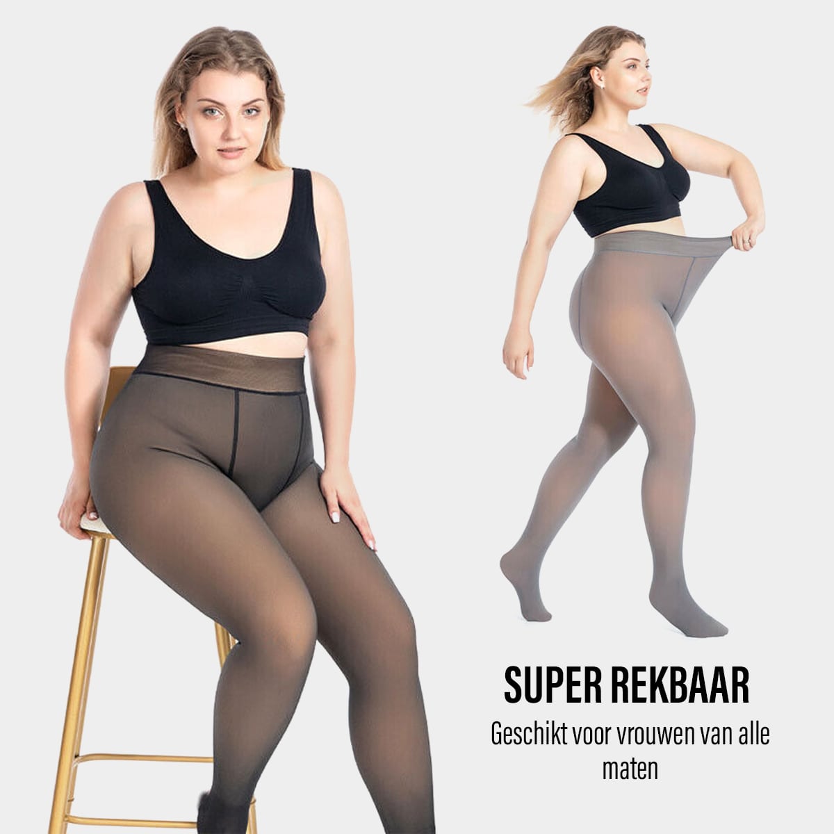 Fleece-Lined Shaping Tights – High-Waist Winter Hosiery with Sheer Look | Thomler