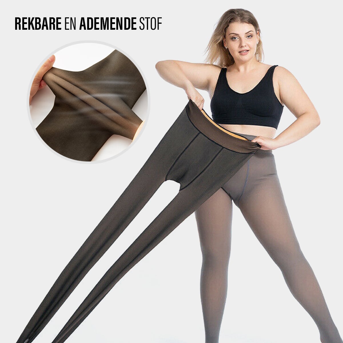 Fleece-Lined Shaping Tights – High-Waist Winter Hosiery with Sheer Look | Thomler