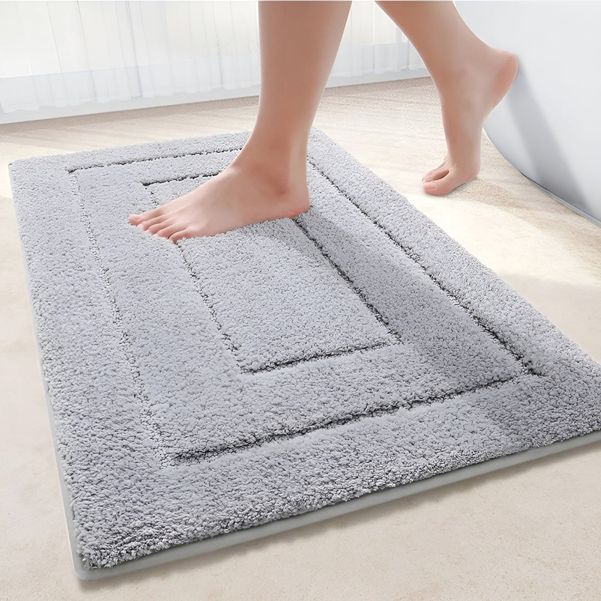Soft Microfiber Bath Mat with Non-Slip Backing for Shower & Bathroom Safety | Thomler