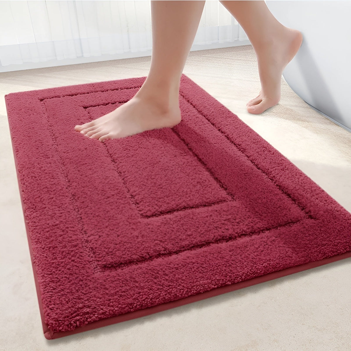 Soft Microfiber Bath Mat with Non-Slip Backing for Shower & Bathroom Safety | Thomler