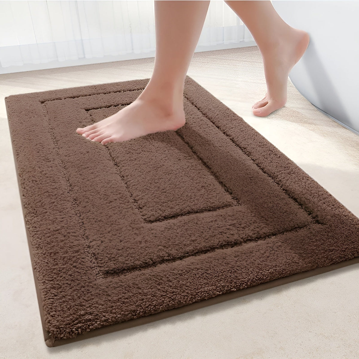 Soft Microfiber Bath Mat with Non-Slip Backing for Shower & Bathroom Safety | Thomler
