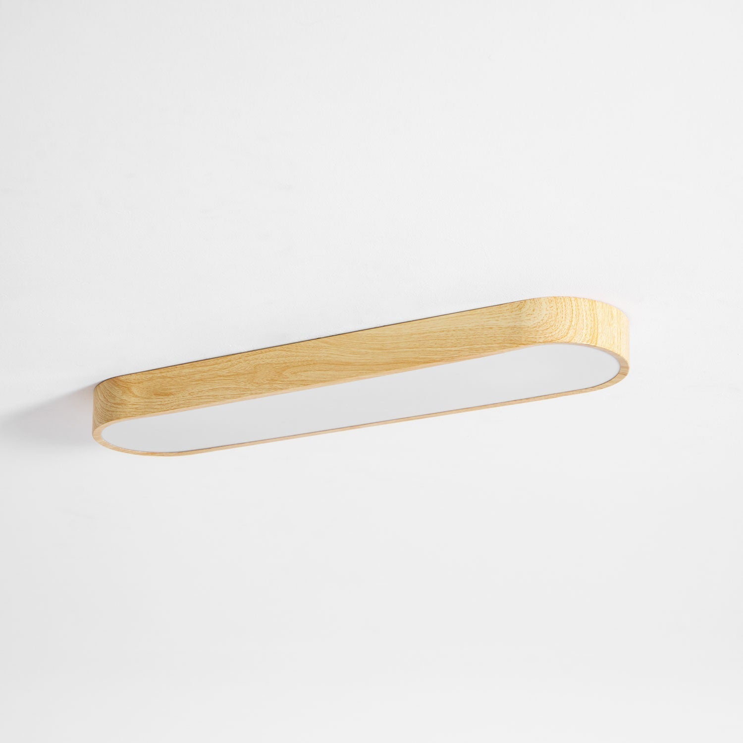 Ceiling Light Wood Look LED 40.0 cm White Flush Mount Living Room Bedroom Hallway Scandinavian Ceiling Lamp | Thomler