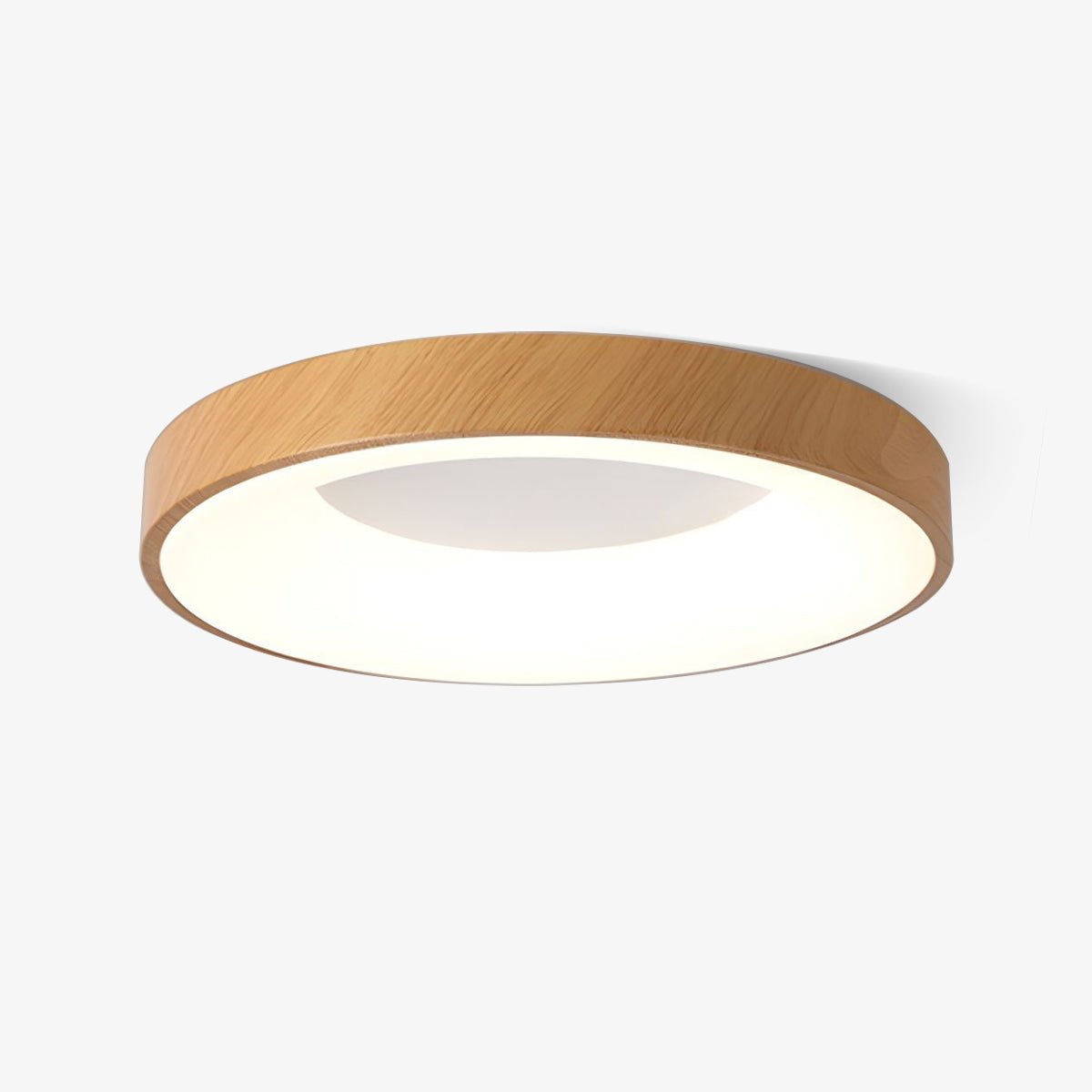 Ceiling Light Wood Look LED 40.0 cm White Flush Mount Living Room Bedroom Hallway Scandinavian Ceiling Lamp | Thomler