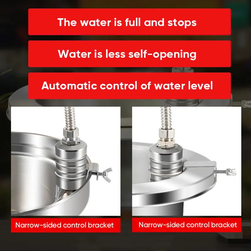 Compact Stainless Steel Float Valve for Automatic Water Level Control in Tanks, Barrels & Ponds | Thomler