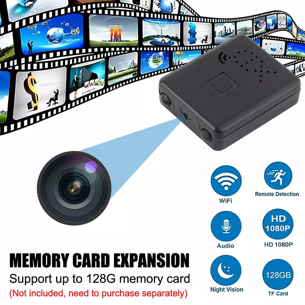 Compact WiFi Security Camera 1080p HD Motion Detection Night Vision Remote Monitor for Home Nursery Pet Surveillance Indoor Covert Recording | Thomler