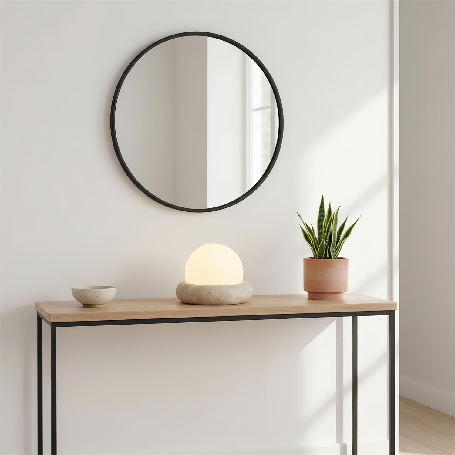 Table Lamp Travertine Base 6.1 in x 4.7 in Frosted Acrylic LED Rechargeable Bedroom Living Room Ambient Light | Thomler