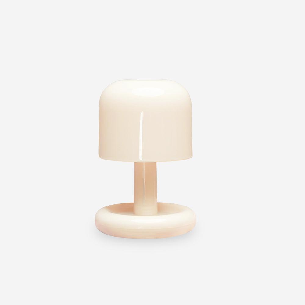 Table Lamp Acrylic 4.1 in Warm White LED Milky White Bedside Desk Light Compact Minimalist | Thomler