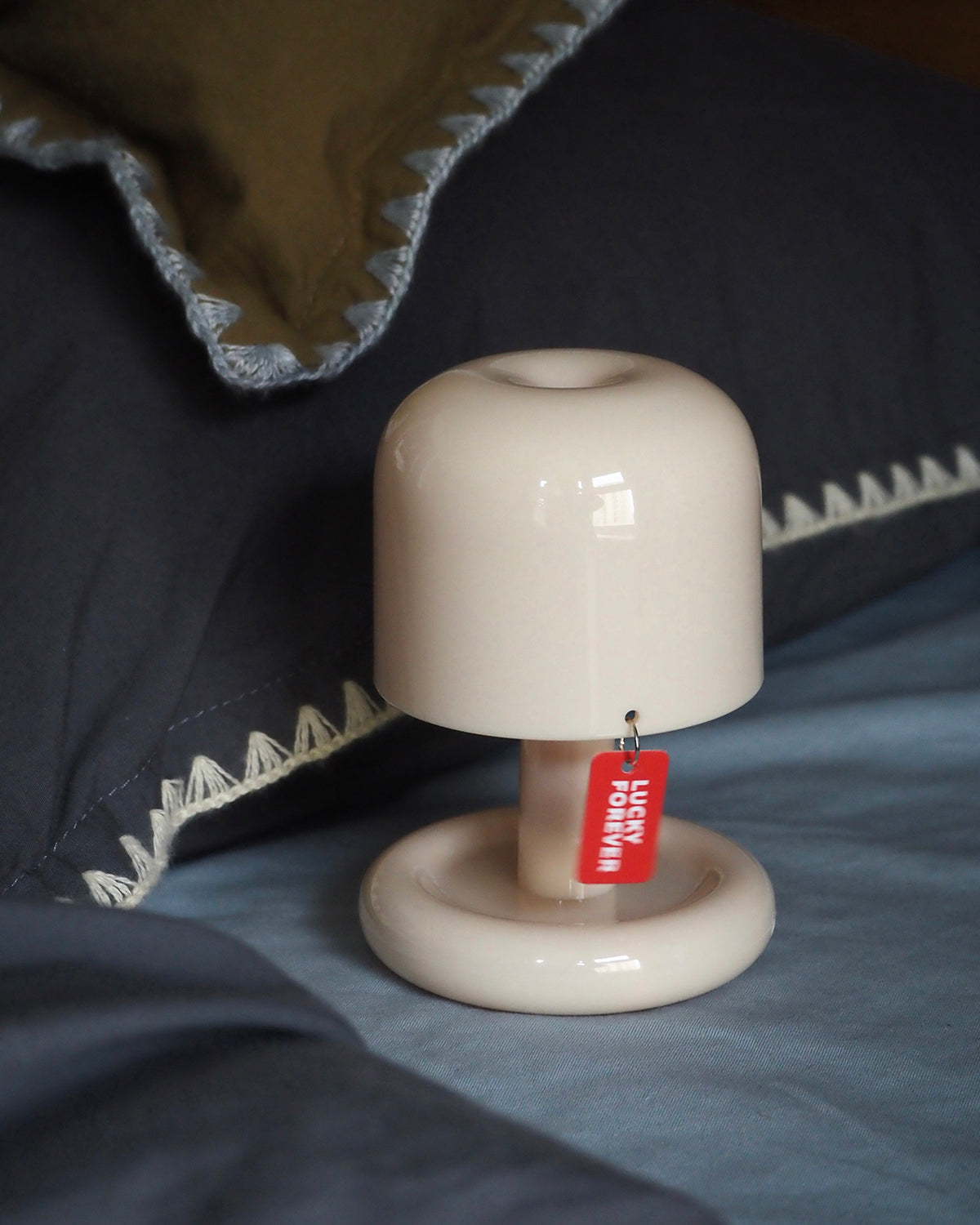 Table Lamp Acrylic 4.1 in Warm White LED Milky White Bedside Desk Light Compact Minimalist | Thomler