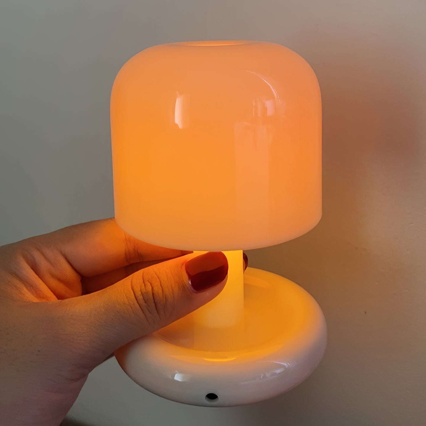 Table Lamp Acrylic 4.1 in Warm White LED Milky White Bedside Desk Light Compact Minimalist | Thomler