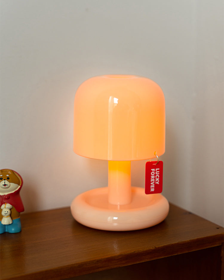 Table Lamp Acrylic 4.1 in Warm White LED Milky White Bedside Desk Light Compact Minimalist | Thomler