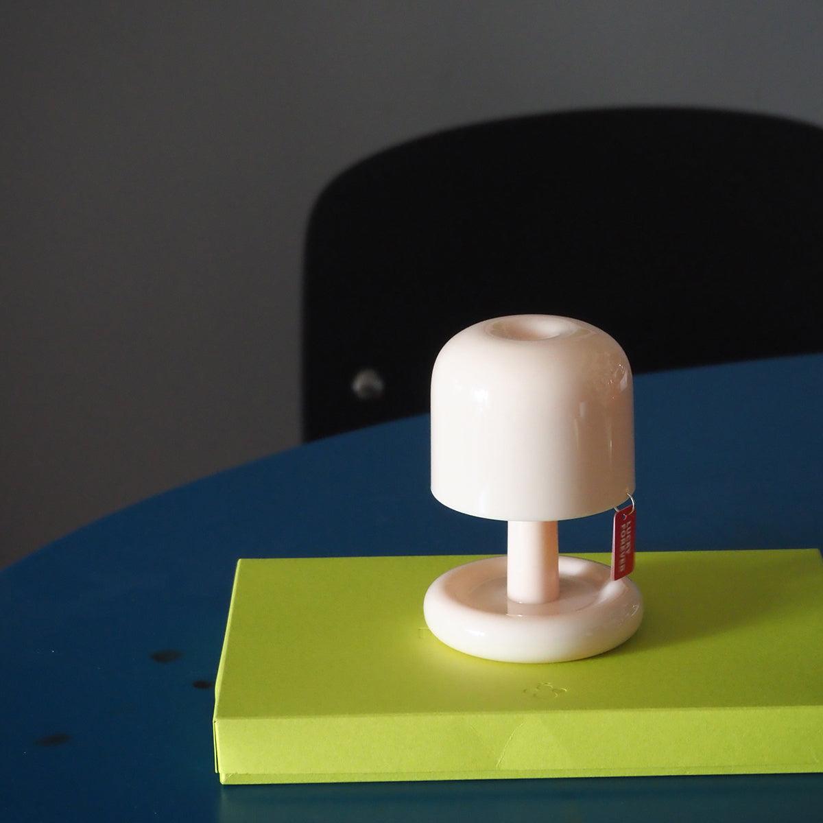 Table Lamp Acrylic 4.1 in Warm White LED Milky White Bedside Desk Light Compact Minimalist | Thomler