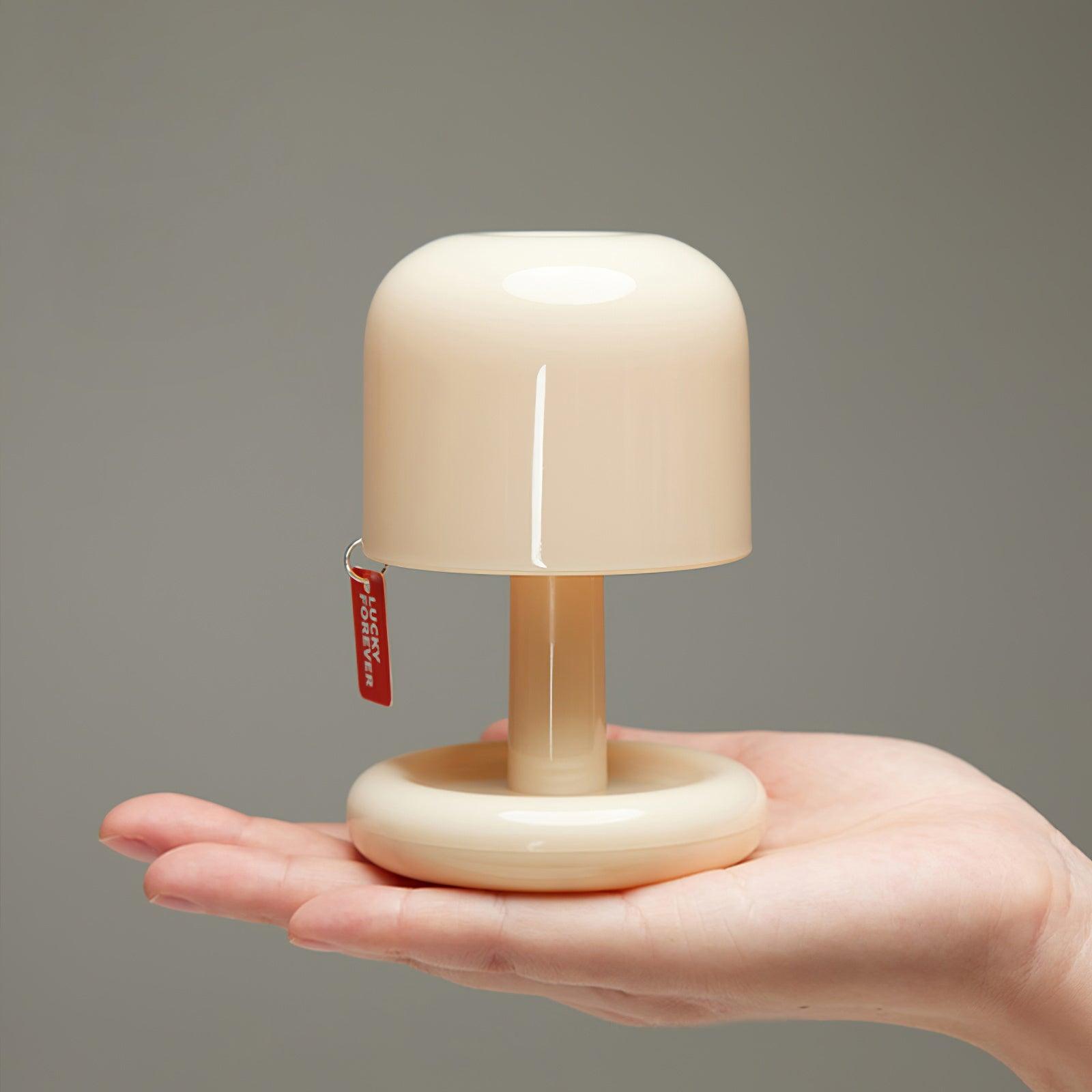 Table Lamp Acrylic 4.1 in Warm White LED Milky White Bedside Desk Light Compact Minimalist | Thomler