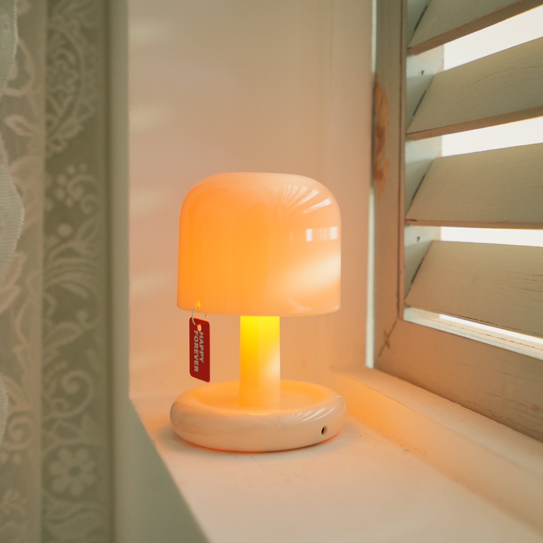 Table Lamp Acrylic 4.1 in Warm White LED Milky White Bedside Desk Light Compact Minimalist | Thomler