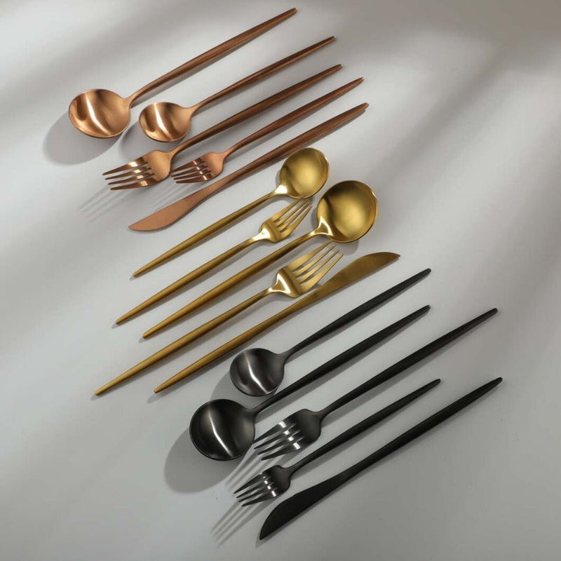 Stainless Steel Flatware Set – Matte Finish 5-Piece Place Settings for Everyday & Formal Dining | Thomler