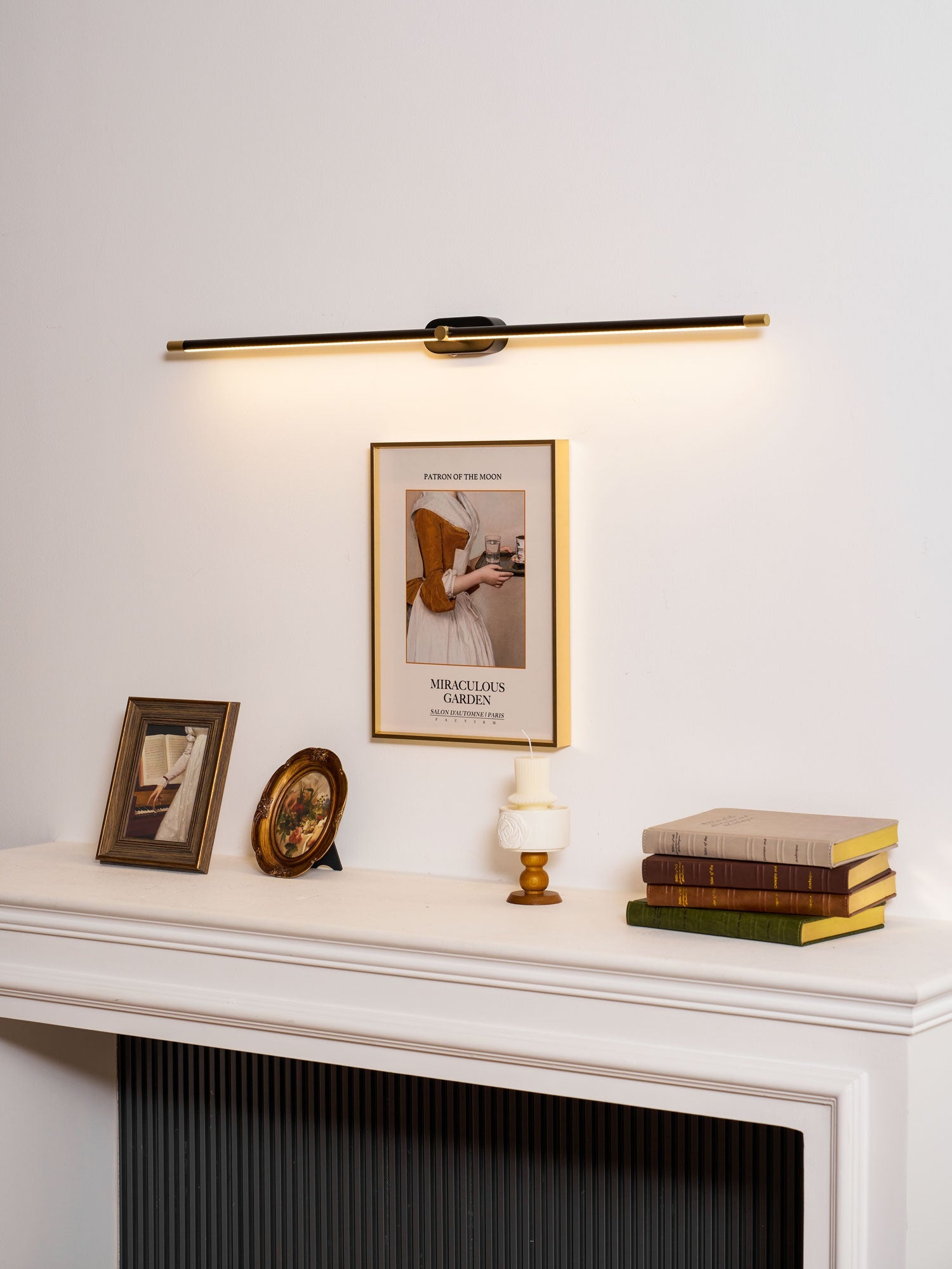 Contemporary Metal Vanity Light Integrated LED 27 in Black Bathroom Wall Lamp Warm Lighting | Thomler