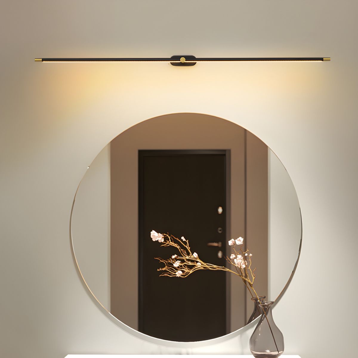 Rechargeable LED Wall Sconce Light with Touch Dimmer Switch for Bedroom Bathroom Mirror Vanity Hallway No Wiring Cordless Modern Linear | Thomler
