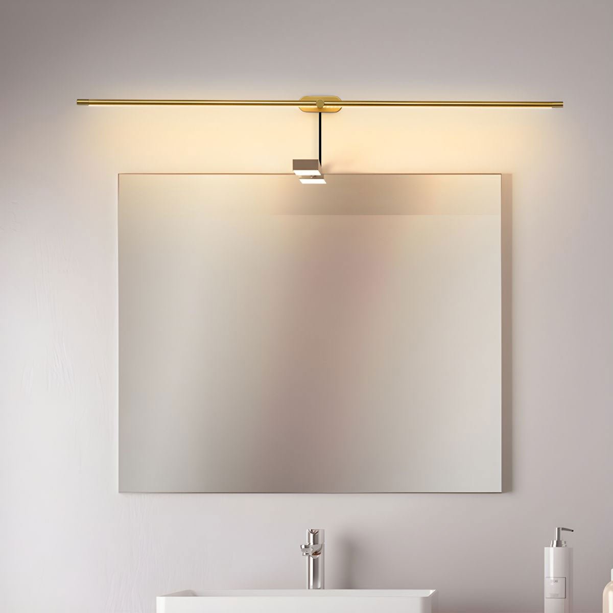 LED Linear Vanity Light 27 in Metal Wall Bathroom Mirror Warm Lighting Fixture Modern Minimalist | Thomler